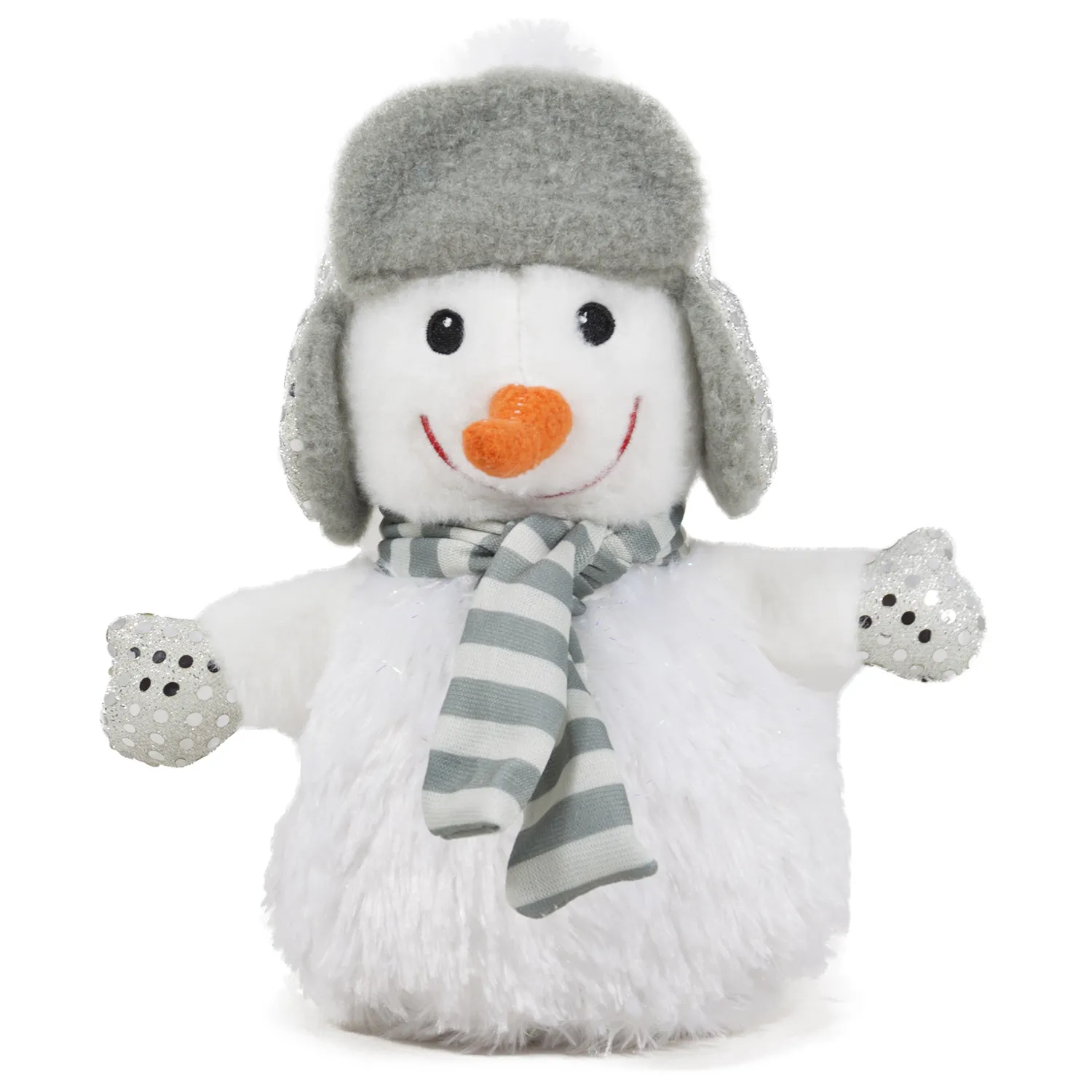 Снежен човек със зимна шапка Със сива ушанка 22 см