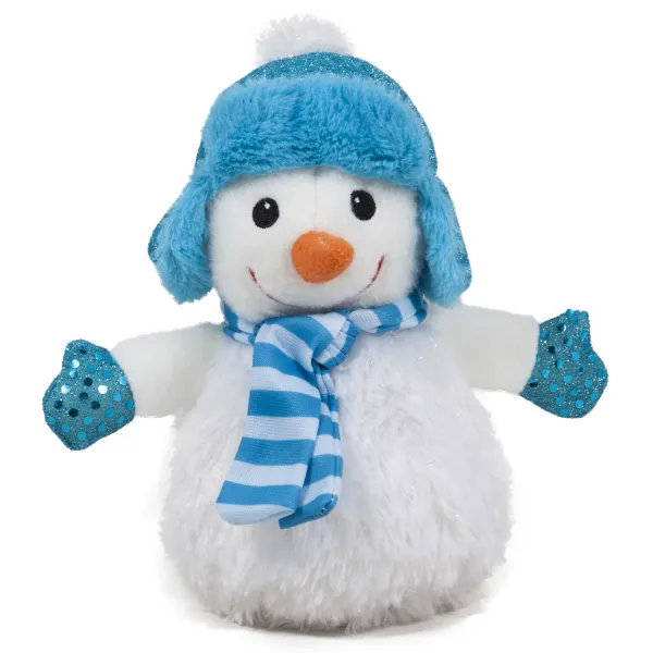 Снежен човек със зимна шапка Със синя ушанка 22 см
