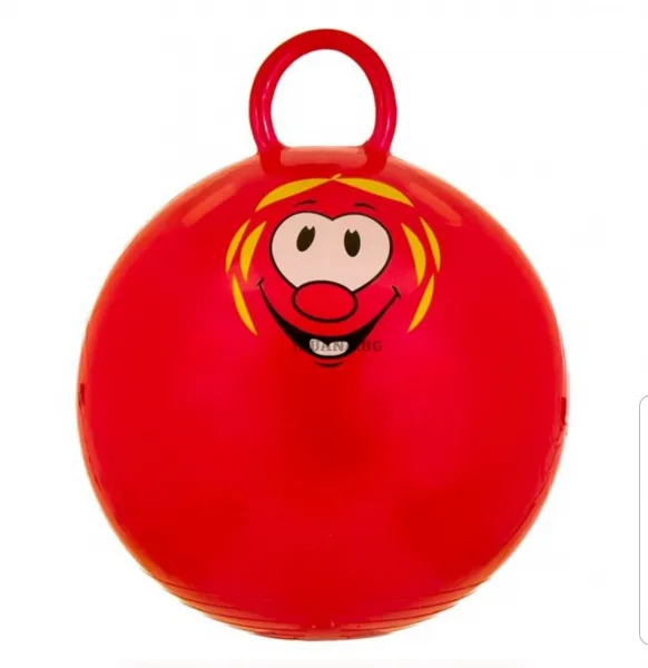 Надуваема топка за скачане с дръжки Червено Човече, 45см