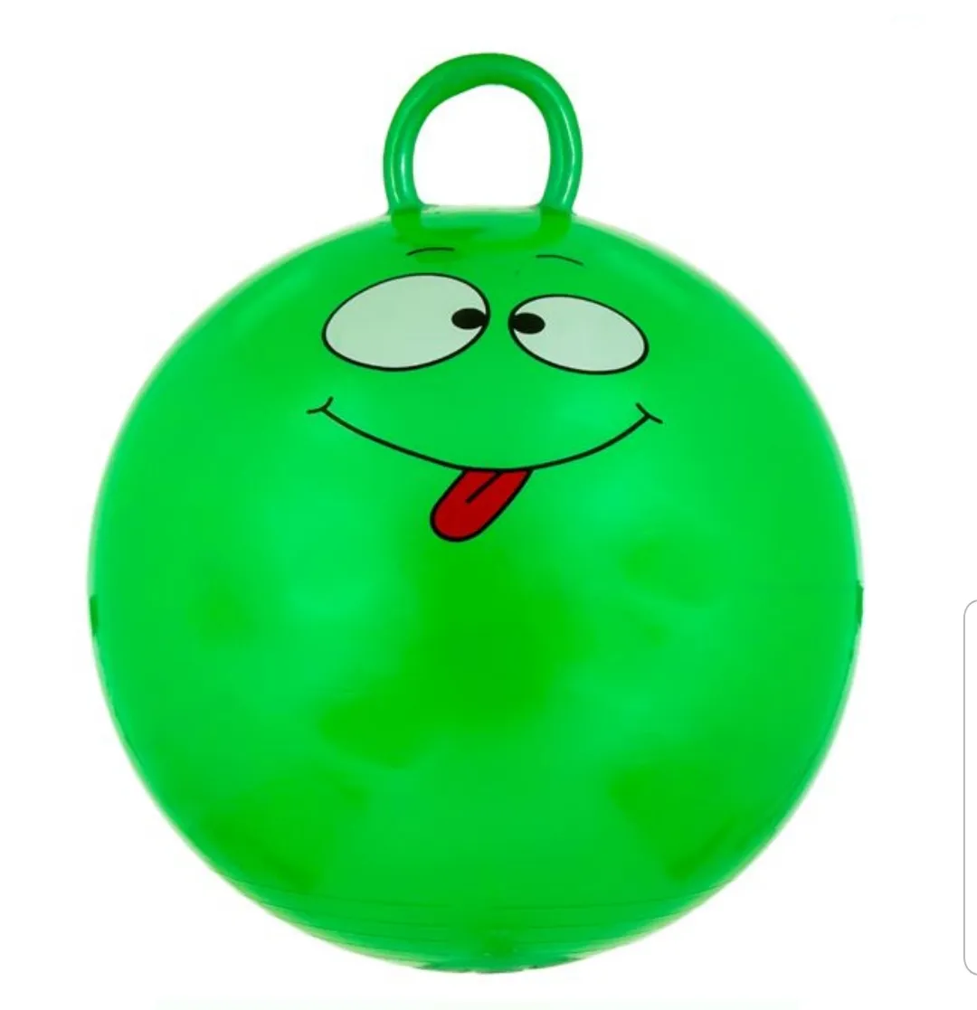 Надуваема топка за скачане с дръжки Зелено Човече, 45см