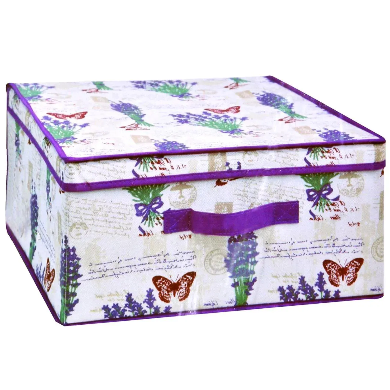 Кутия за съхранение с пеперуди и цветя 40х40х20см