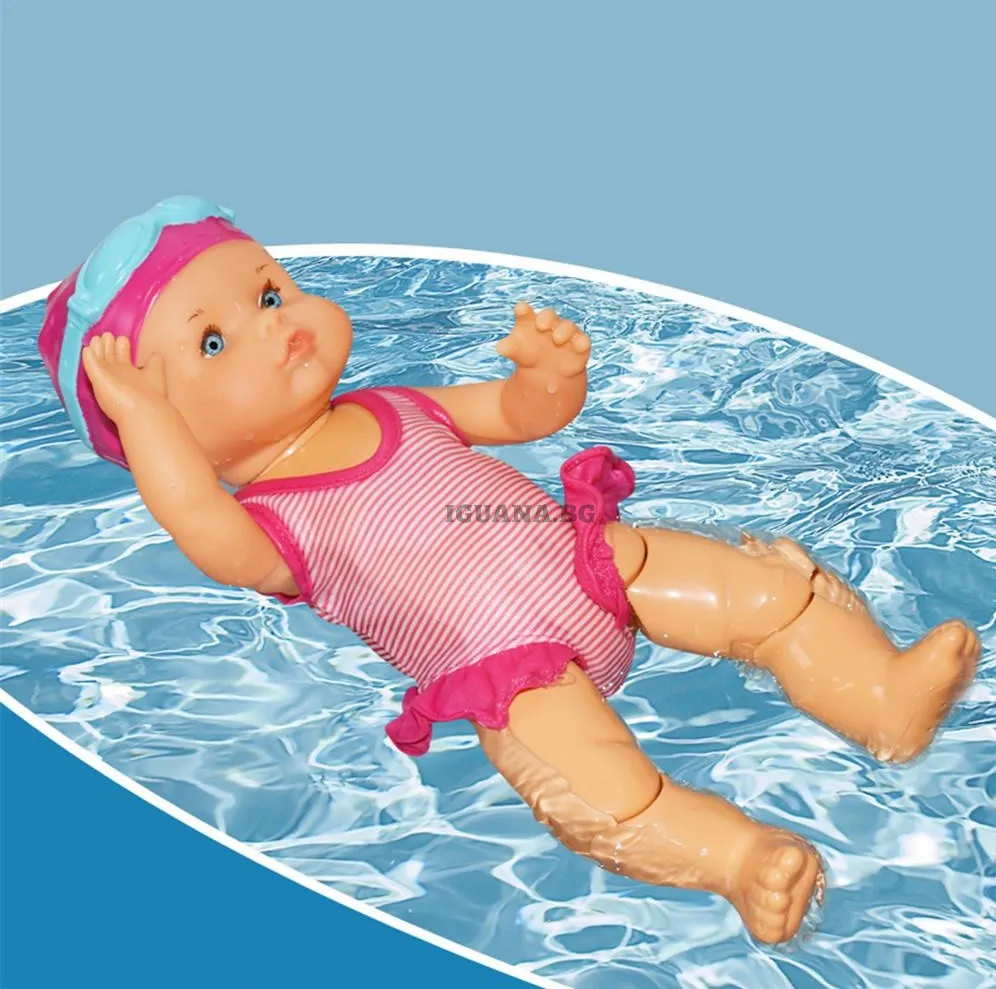 Плуващо интерактивно Бебе с бански костюм и очила  2