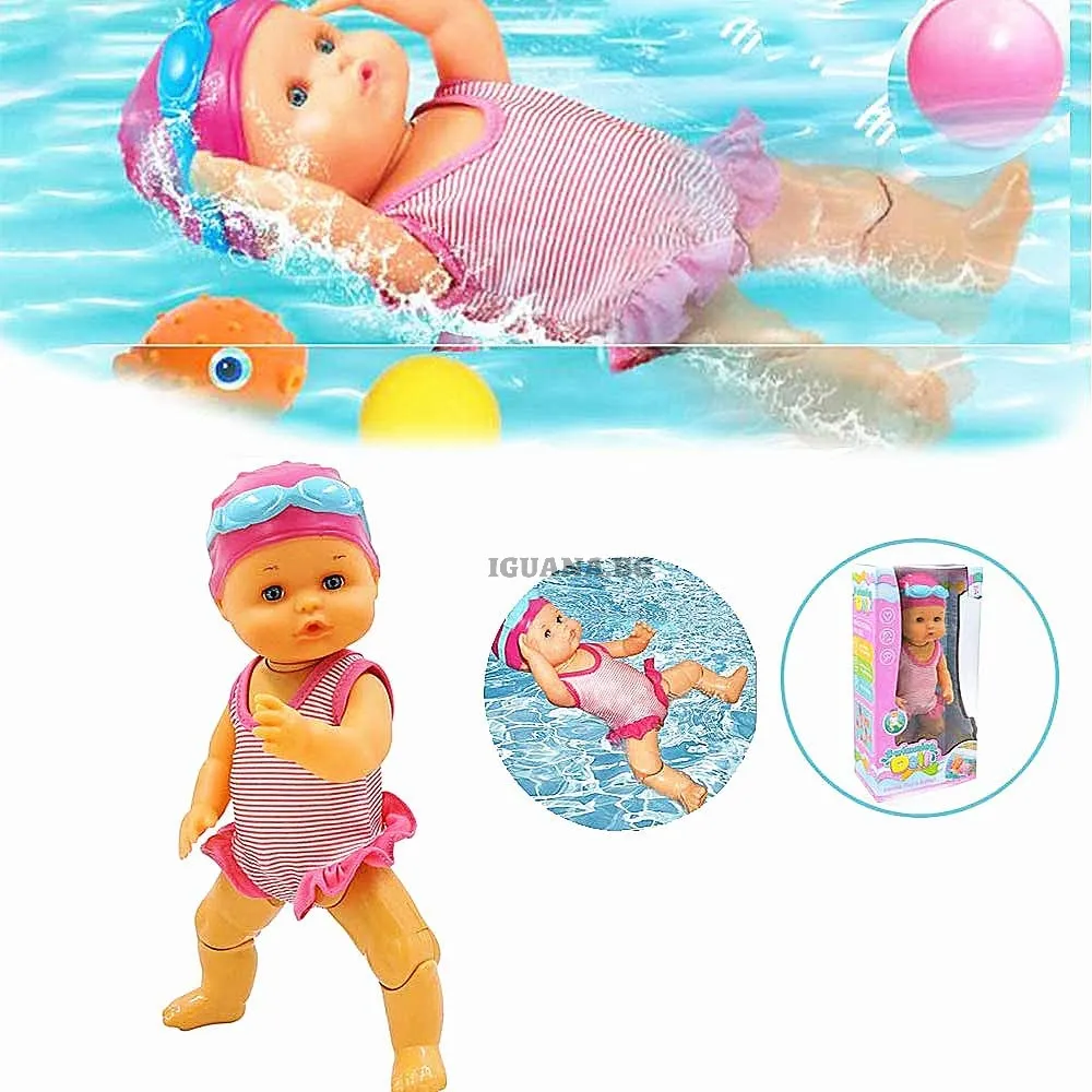 Плуващо интерактивно Бебе с бански костюм и очила  8