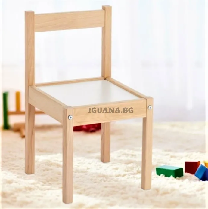 Детски дървен стол, 28x28x50см 1