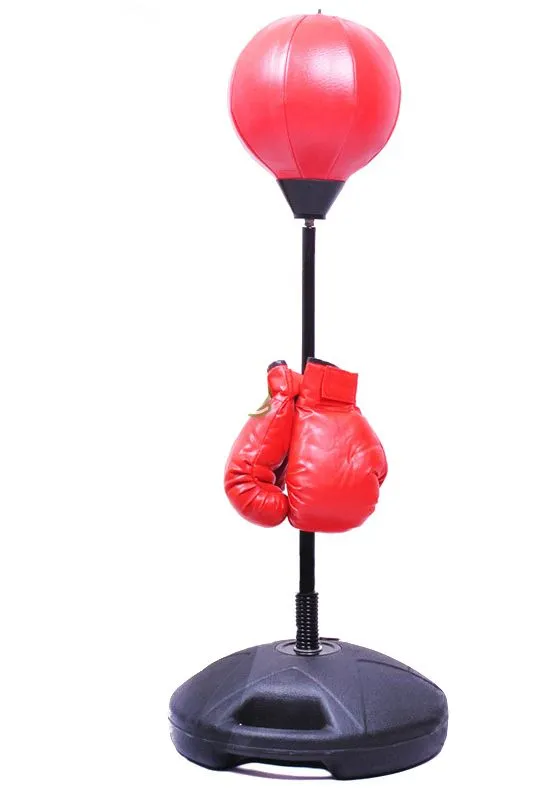 Детска боксова круша на стойка с ръкавици, височина 67-102см 5