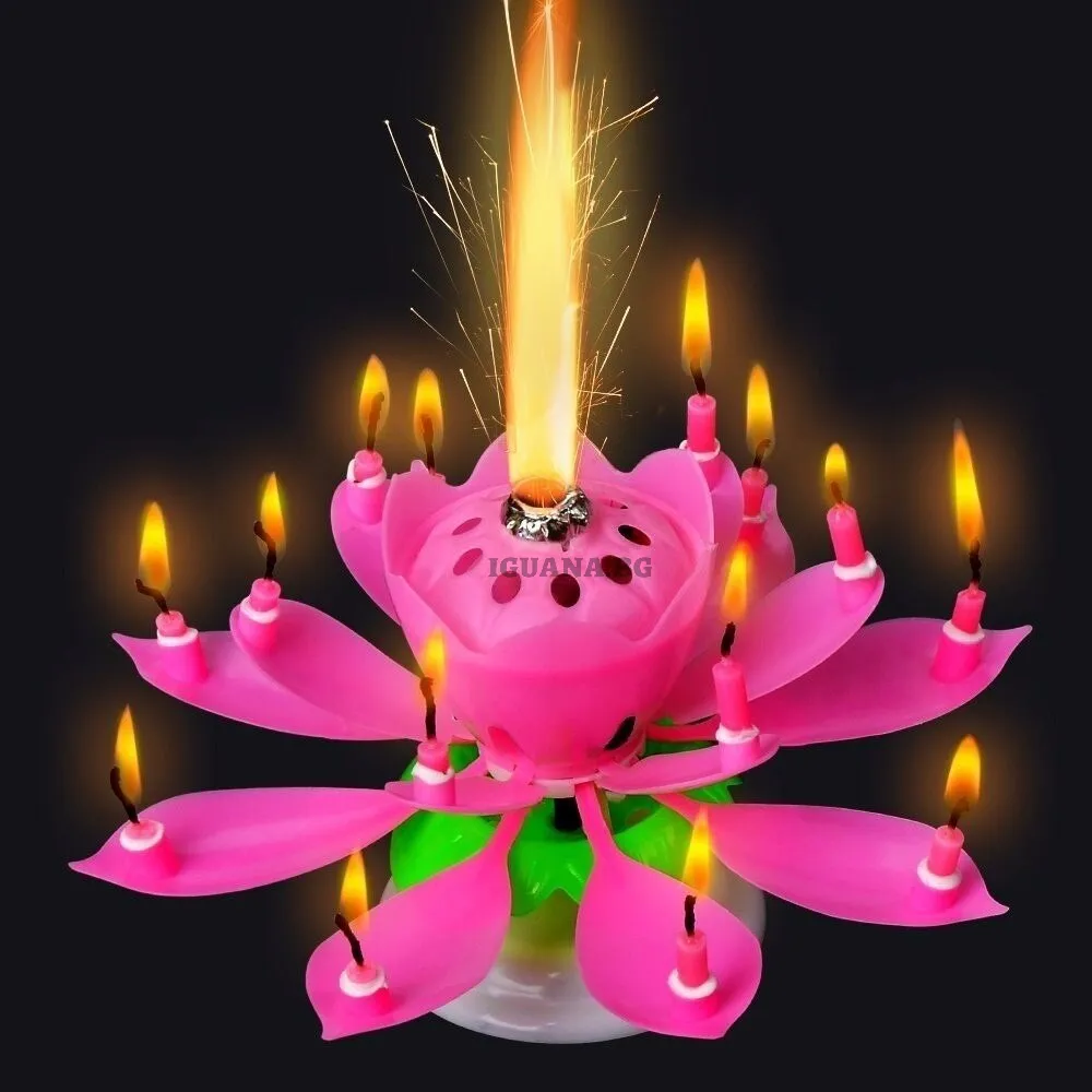 Музикална Свещ лотос, Свещичка за Рожден ден, Розов 1