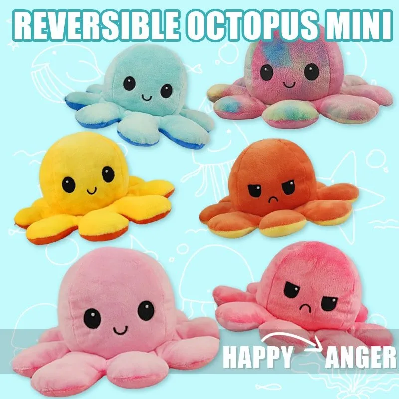 Плюшен октопод с две лица reversible octopus plush 8