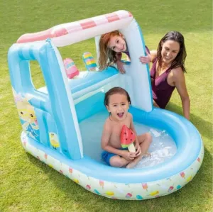 Детски надуваем басейн, щанд за сладолед за игра с аксесоари, 127х102х99см,  INTEX 1