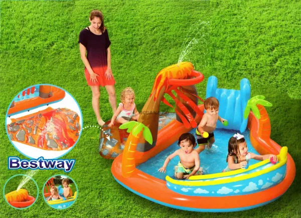 Детски басейн с пързалка и пръскалка BESTWAY LAGUNA LAVA 265х265х104см 1