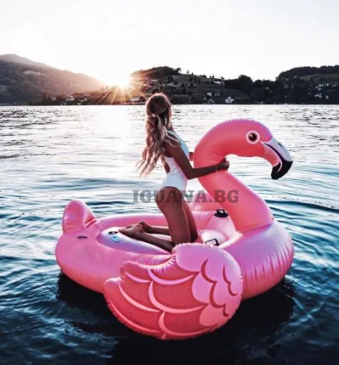 Надуваемо розово фламинго 218см, INTEX - 56288EU - Mega Flamingo Island 6