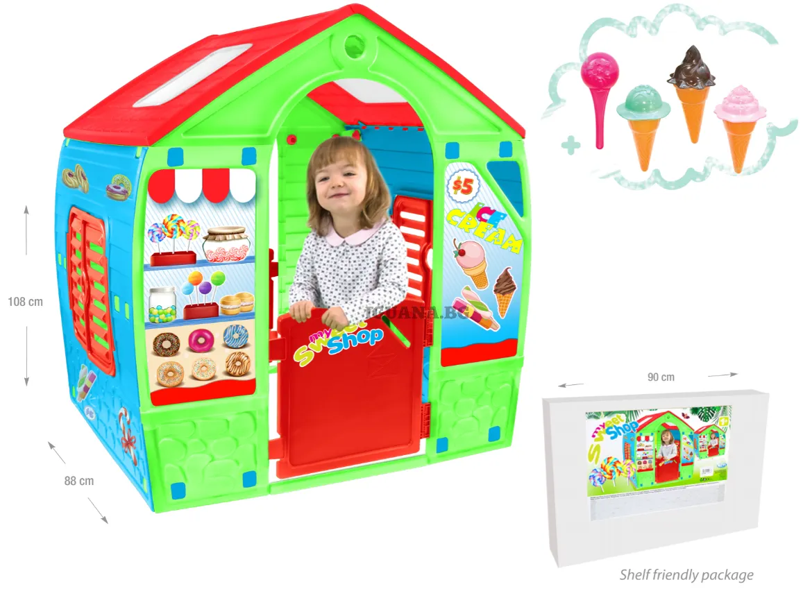 Детска къщичка My Sweet Shop / Моята сладкарница, Многоцветна, отварящи се врати и прозорци | Iguana.bg 2