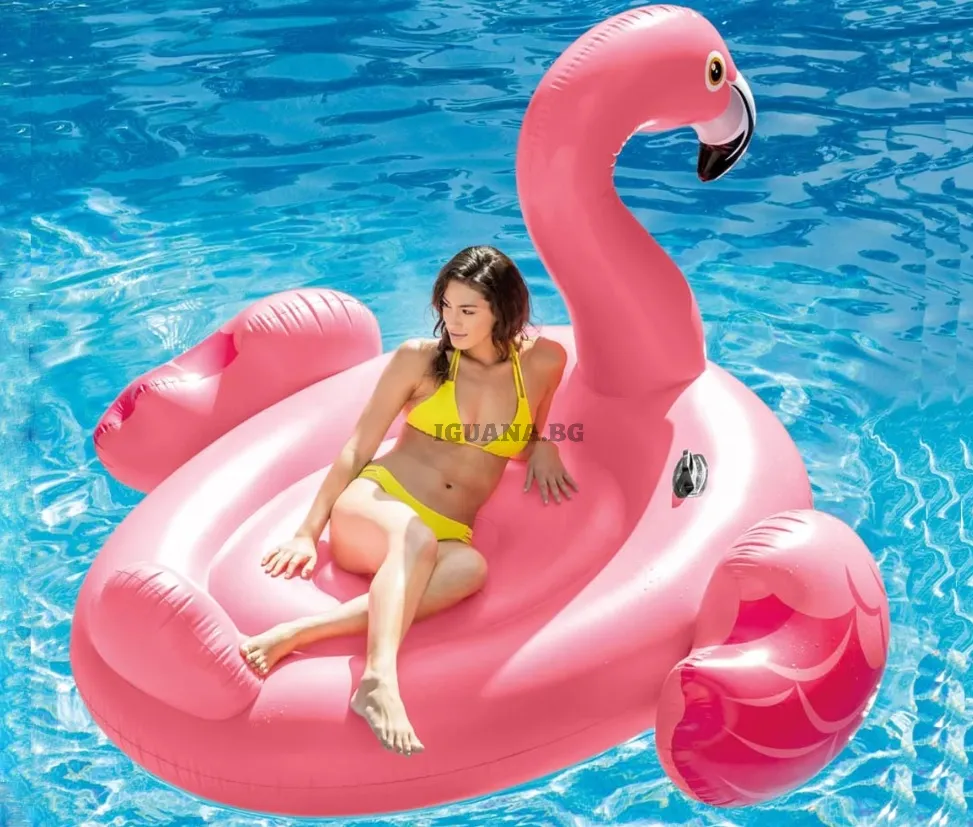 Надуваемо розово фламинго 218см, INTEX - 56288EU - Mega Flamingo Island 8