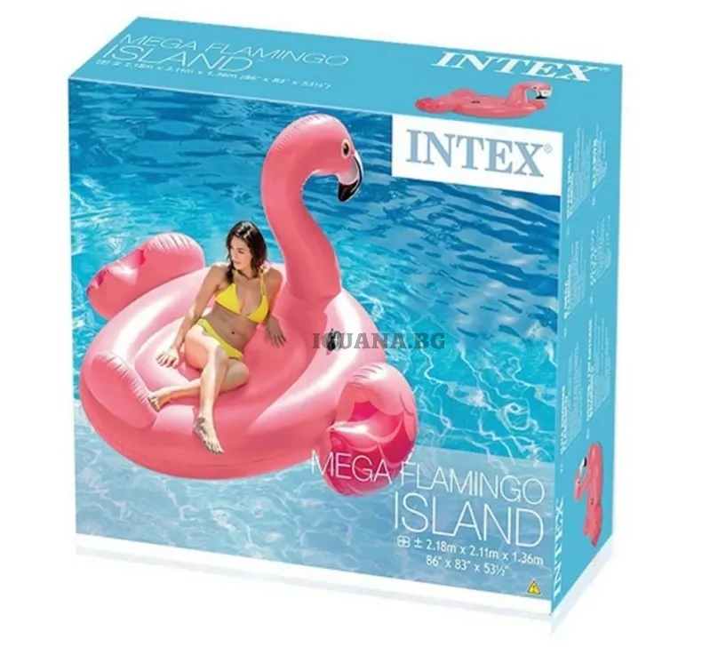 Надуваемо розово фламинго 218см, INTEX - 56288EU - Mega Flamingo Island 10