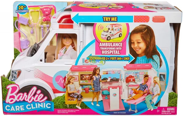 Мобилна клиника - игрален комплект с линейка Барби / Barbie  1
