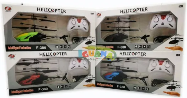Летящ Хеликоптер с Радиоконтрол и Сензори 4 цвята 