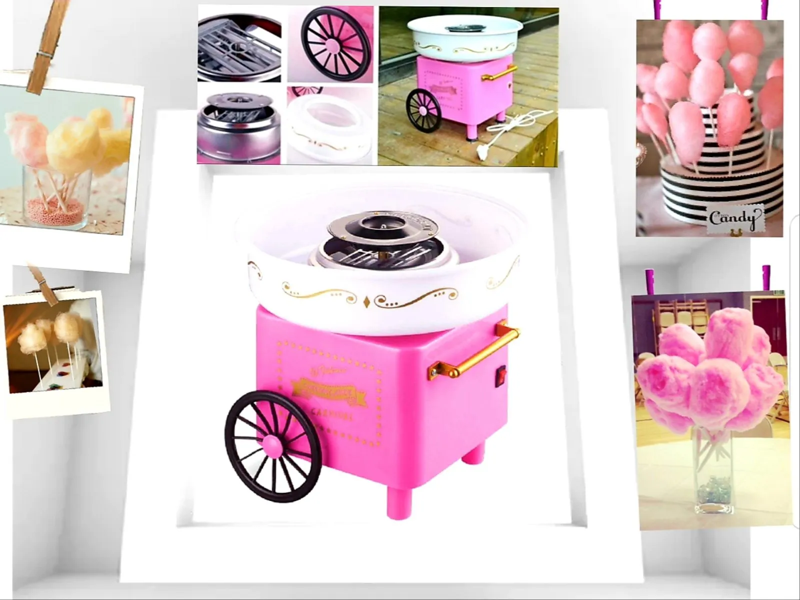 Машина за захарен памук, розова, 520W РЕТРО ДИЗАЙН,  Лол L.O.L. Surprise! 2