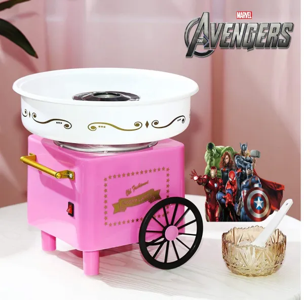 Машина за захарен памук, розова, 520W РЕТРО ДИЗАЙН,  Авенджърс Avengers 1