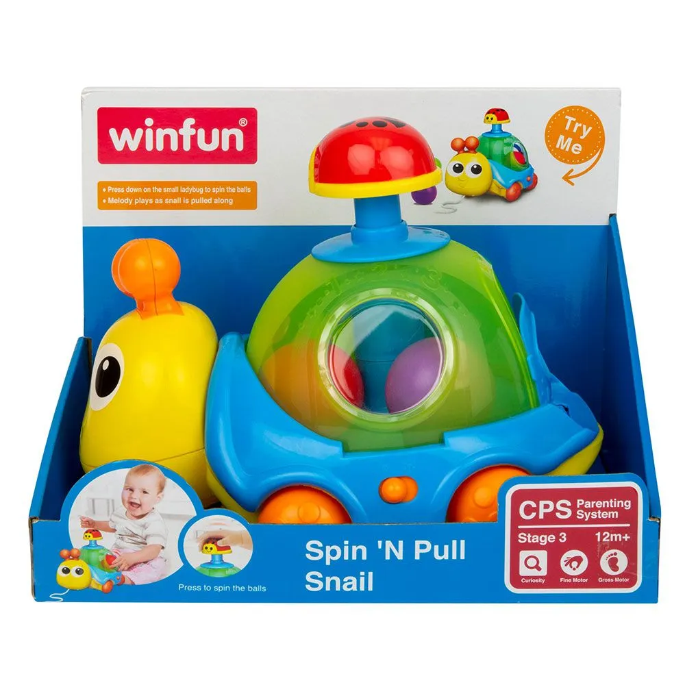 WINFUN Играчка за дърпане - музикален охлюв с топчета 1