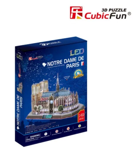 Cubic Fun 3D Пъзел Notre Dame de Paris, LED inside, 149 части 3