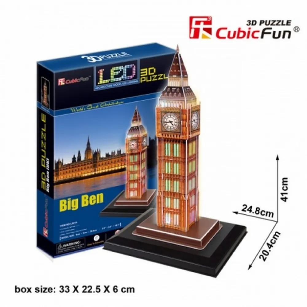 Cubic Fun 3D Пъзел Big Ben (U.K), LED светлини, 28 части 2