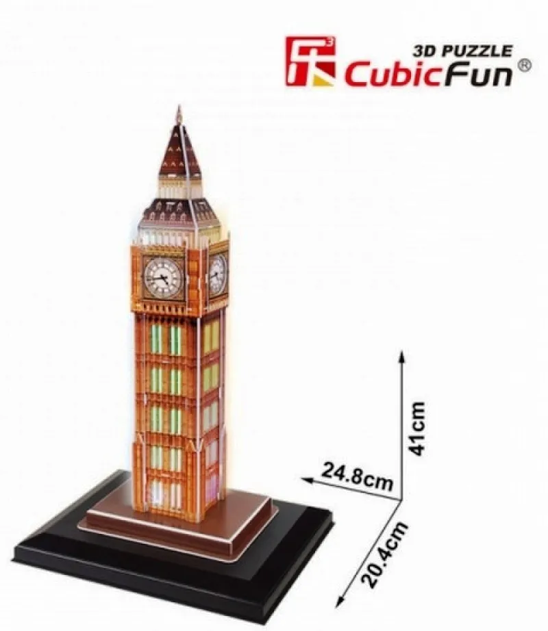 Cubic Fun 3D Пъзел Big Ben (U.K), LED светлини, 28 части 4