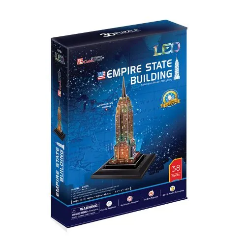 CubicFun 3D Пъзел Empire State Building с LED светлини, 38 части 1