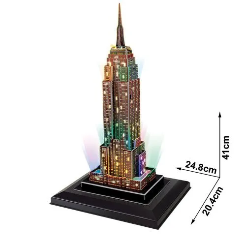 CubicFun 3D Пъзел Empire State Building с LED светлини, 38 части 2
