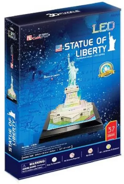 CubicFun 3D Пъзел Statue of Liberty, LED светлини, 37 части 1
