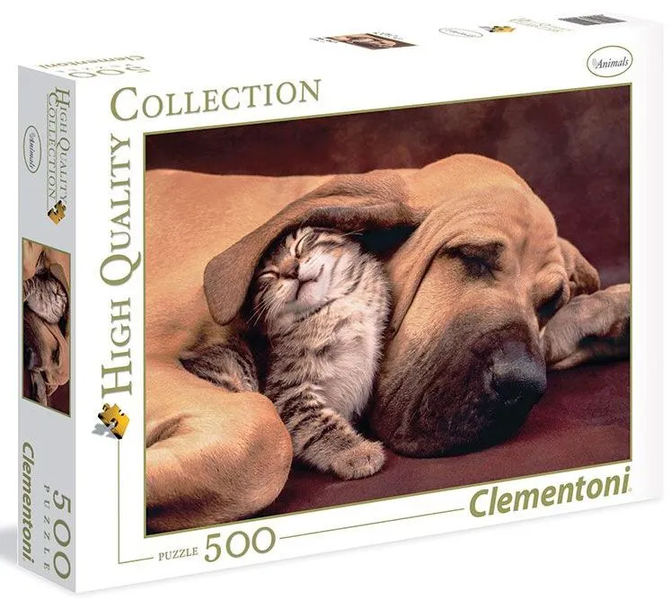 CLEMENTONI Пъзел High Quality Collection Куче с коте, 500 части 