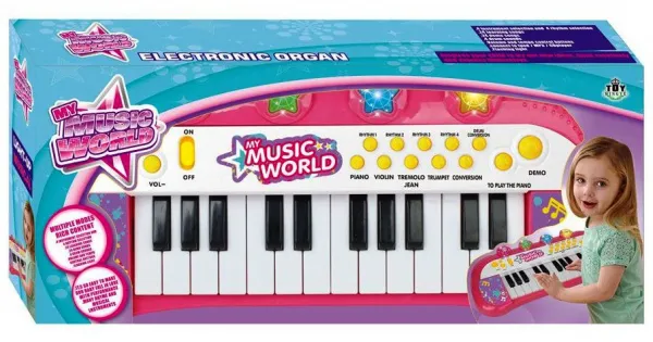Йоника/Пиано  Music World 24 клавиша, 4 инструментални стила, 4 музикални  инструмента + светлини  1