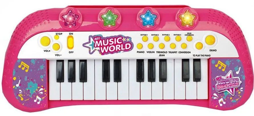 Йоника/Пиано  Music World 24 клавиша, 4 инструментални стила, 4 музикални  инструмента + светлини  2