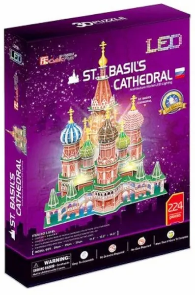 Cubic Fun Пъзел 3D St.Basil's Cathedral (Russia), 224 части, LED светлини  1