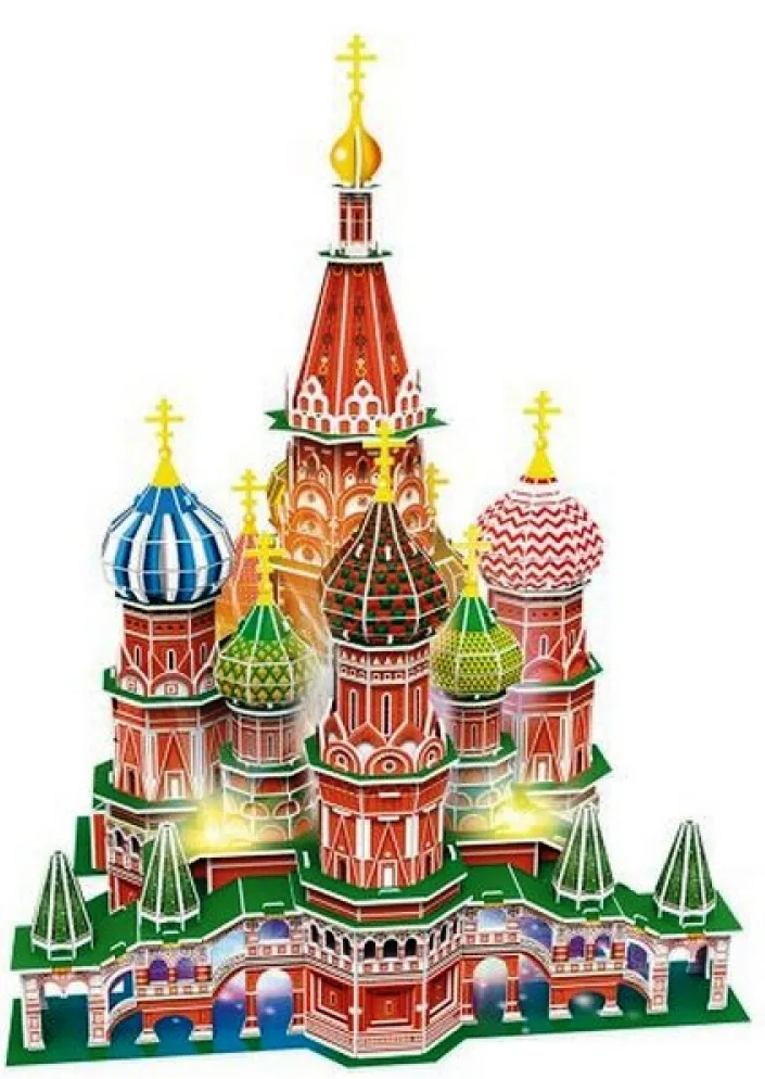 Cubic Fun Пъзел 3D St.Basil's Cathedral (Russia), 224 части, LED светлини  2