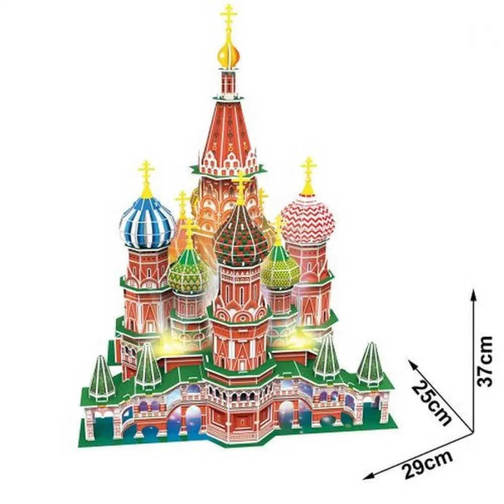 Cubic Fun Пъзел 3D St.Basil's Cathedral (Russia), 224 части, LED светлини  3