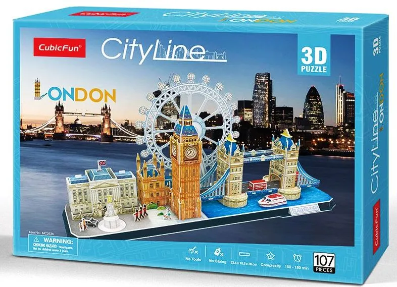 CubicFun 3D Пъзел CITY LINE LONDON/Лондон, 107 части  2