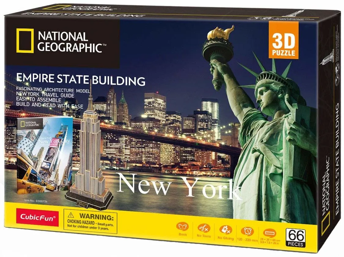 Cubic Fun Пъзел 3D National Geographic Empire State Building 66 части  6