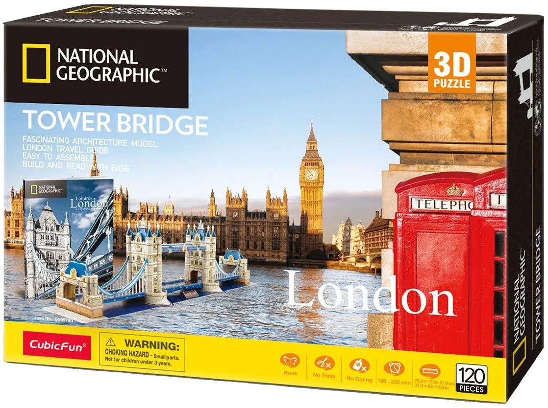 Cubic Fun Пъзел 3D National Geographic Tower Bridge 120 части  5