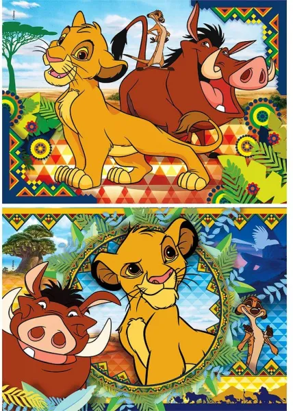 CLEMENTONI Пъзел Lion King/Царя лъв, Симба/Тимон и Пумба , 2в1, 2х60части 1