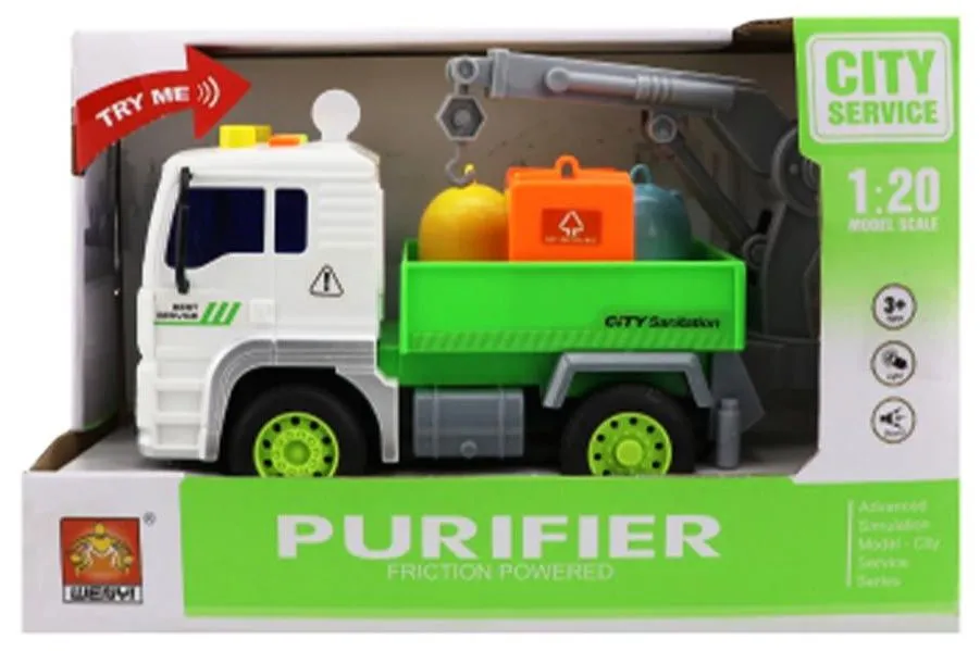 City Service Камион за боклук Purifier 1:20 със звук и светлини  3