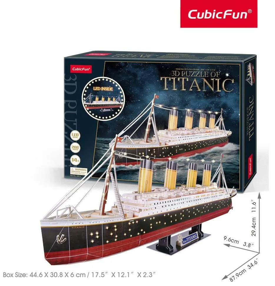 Cubic Fun 3D LED Пъзел Кораб Титаник/Titanic, 266 части, LED Светлина 2