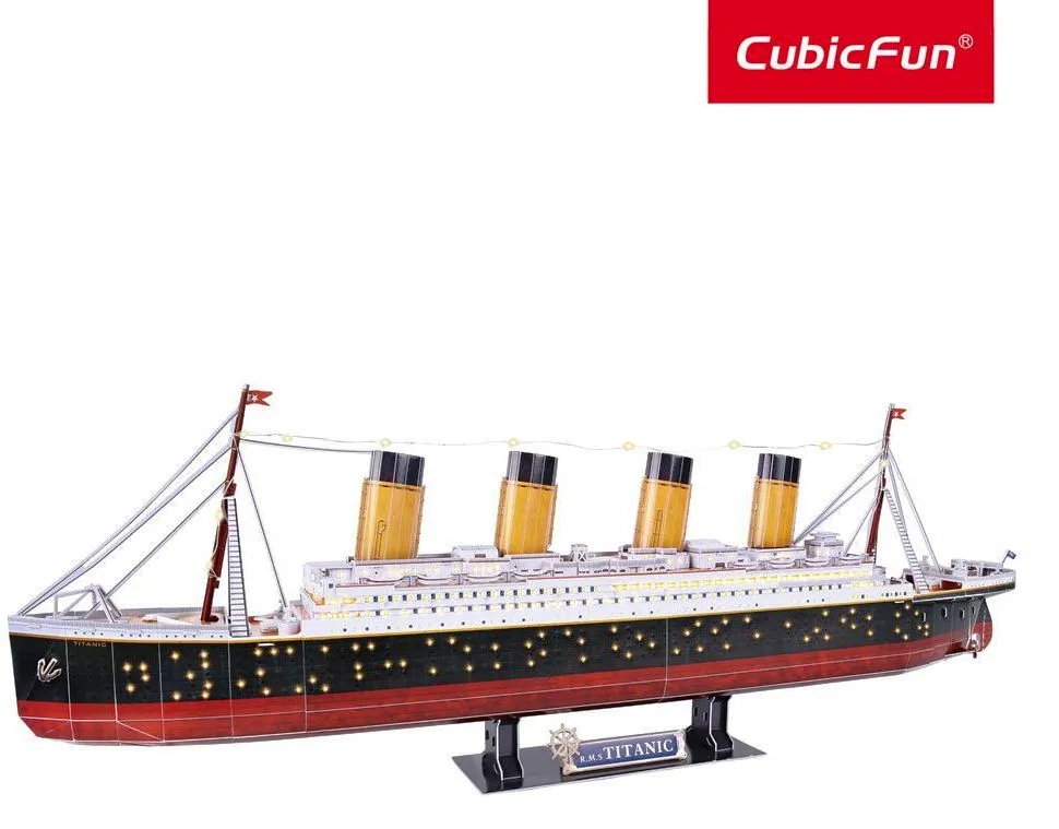 Cubic Fun 3D LED Пъзел Кораб Титаник/Titanic, 266 части, LED Светлина 3