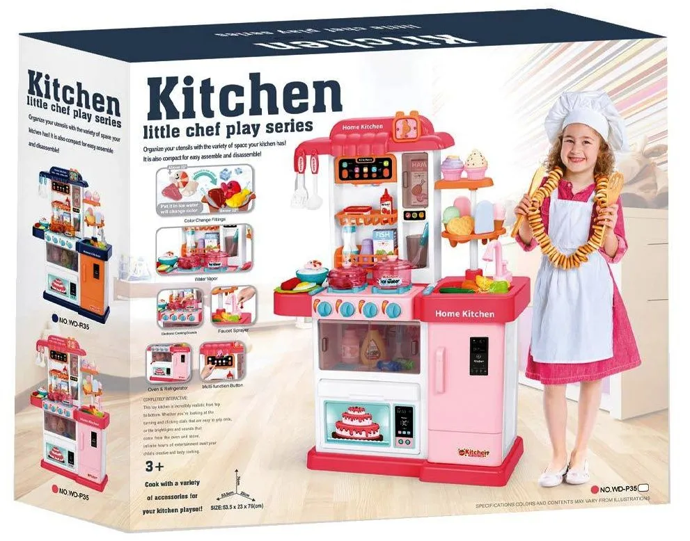 Little Chef Кухня с Течаща вода, Розова, звук и светлини + аксесоари  2