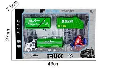 OCIE DIY City Truck Камион 1:48 със 3 вида сменящи се ремаркета, пътни знаци 2