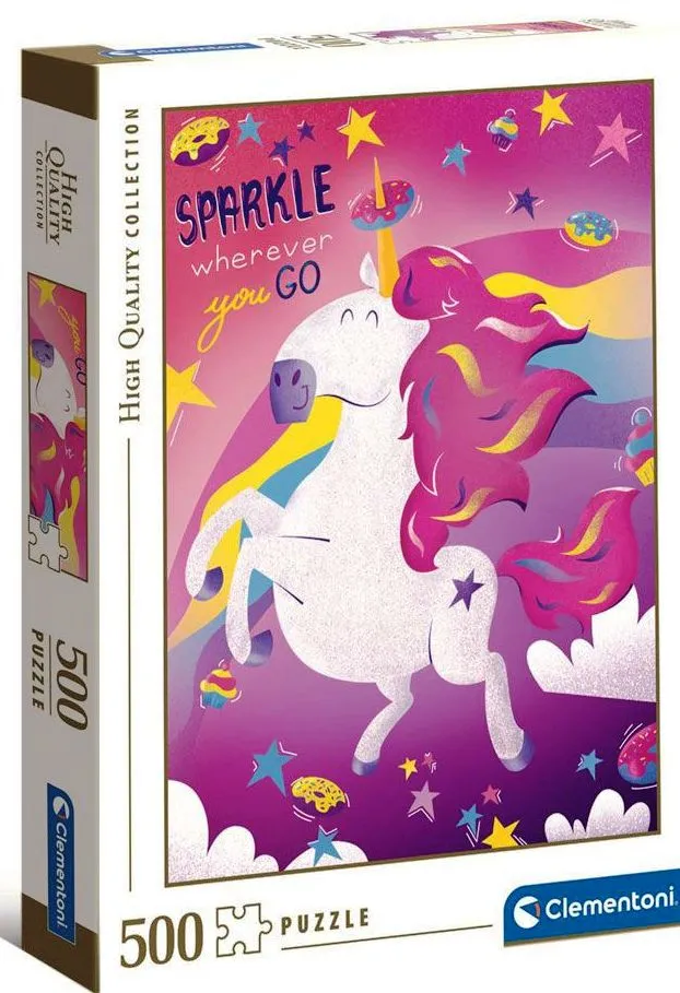 CLEMENTONI  Пъзел Fantastic Animals Unicorn/Фантастични Животни, Еднорог, 500 части  2