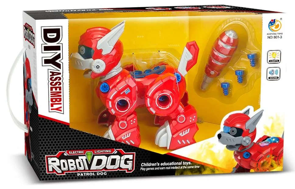 Куче Робот за сглобяване Robot Dog със светлини и звук  3