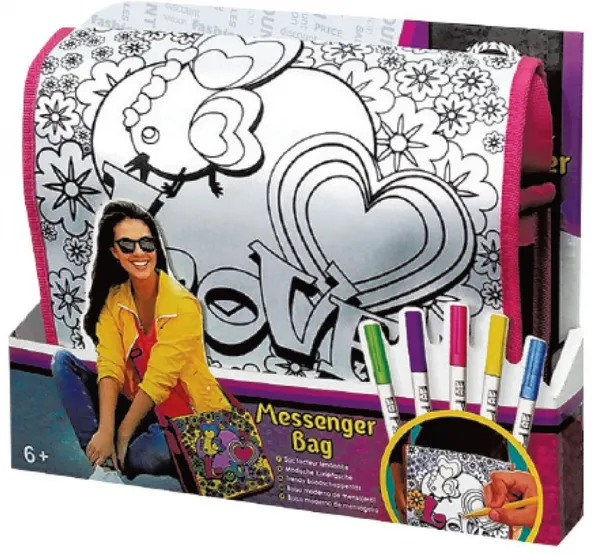 Чанта за оцветяване с 5 цветни маркера, 35x9x23см