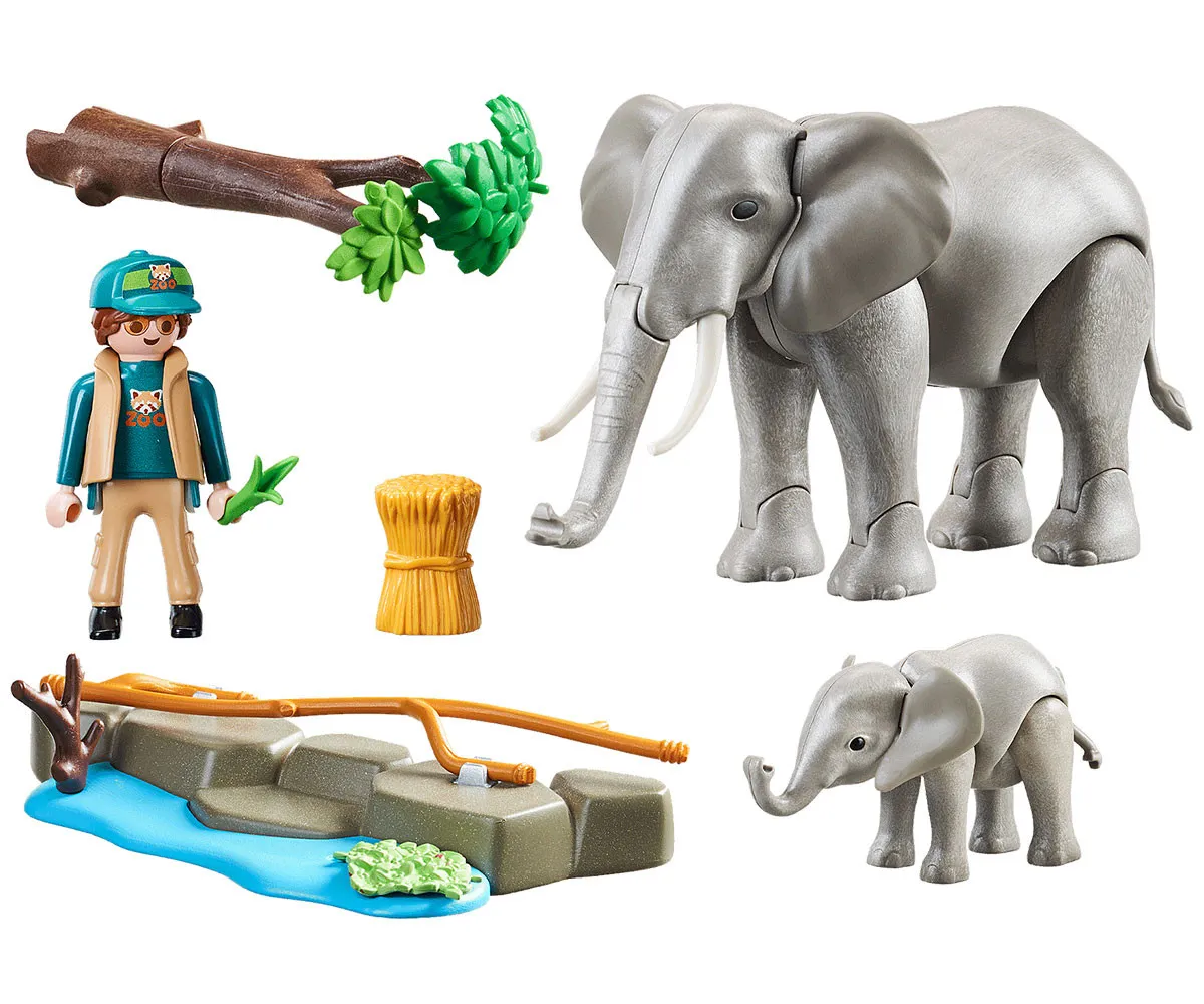 Playmobil - Занимателен игрален комплект Местообитание на слонове, 17 елемента  2
