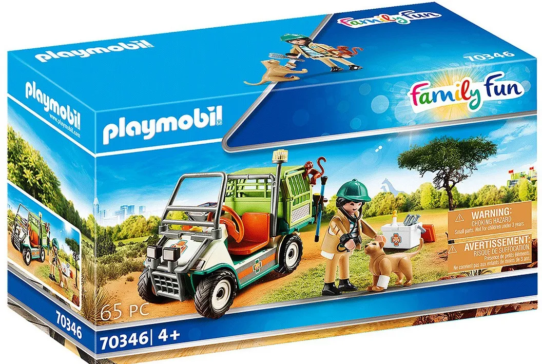 Playmobil - Занимателен игрален комплект  Ветеринар с кола, 65 елемента  1