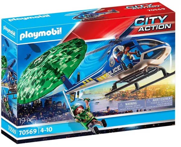 Playmobil - Занимателен комплект за игра Полицейско преследване с хеликоптер 1