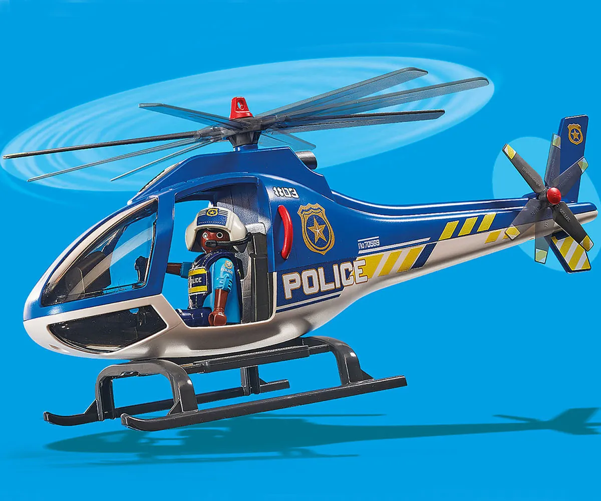 Playmobil - Занимателен комплект за игра Полицейско преследване с хеликоптер 4